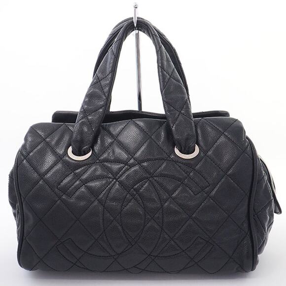 CHANEL Handbags - Authentic CHANEL CC Logo Caviar Quilted Duffle Travel Bag Boston Bag Bowler